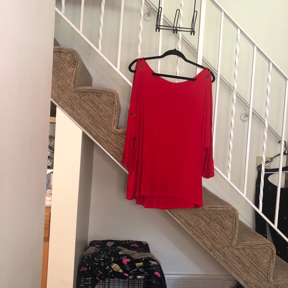 Red Blouse 1X